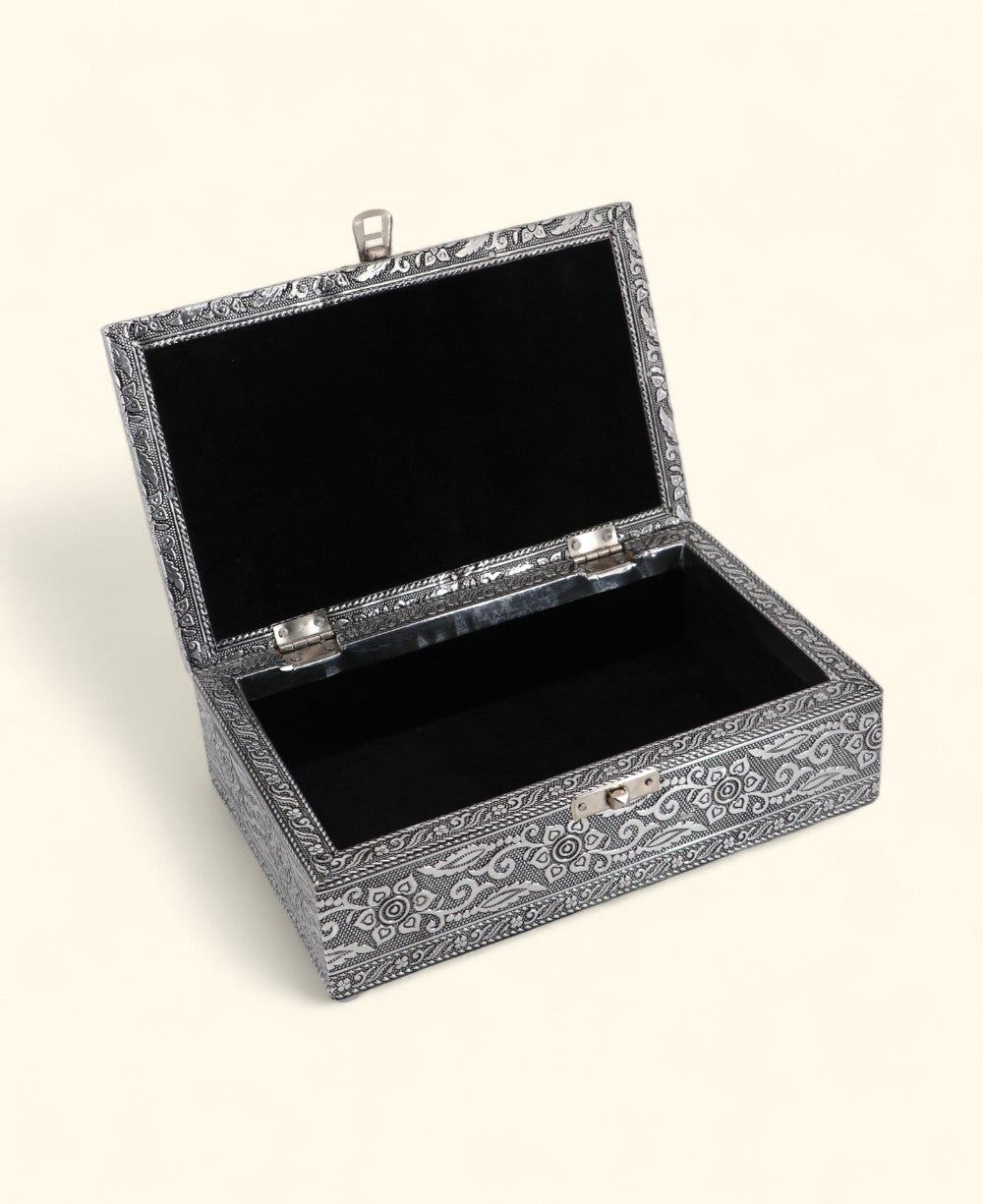 Om Jewelry Mala Box – Handcrafted Metal Mandala Storage with Velvet Lining - Jewelry Boxes