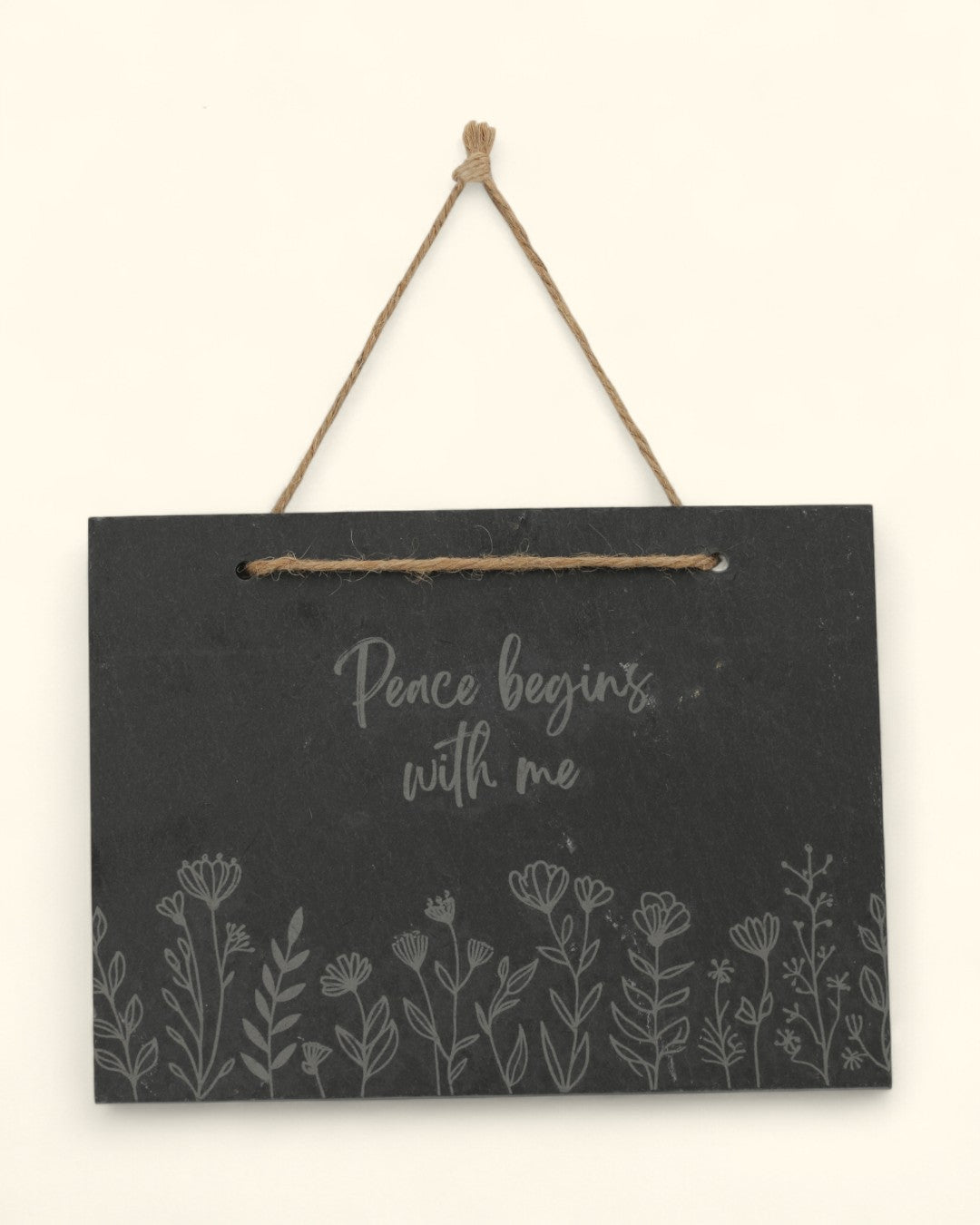 Peace Begins With Me Slate Wall Hanging - Wall Art