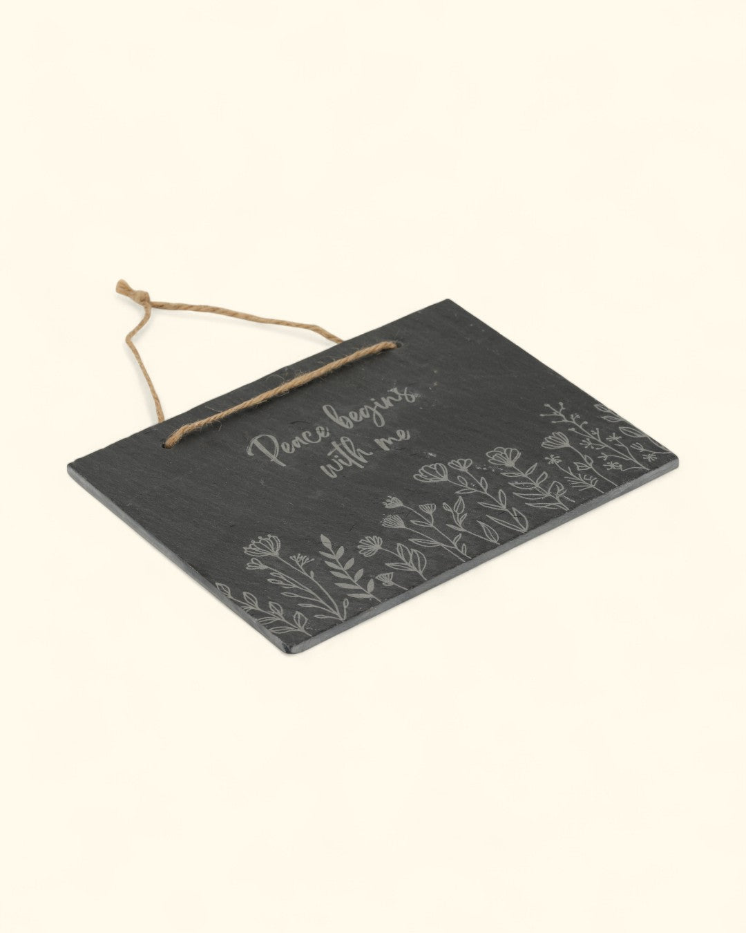 Peace Begins With Me Slate Wall Hanging - Wall Art