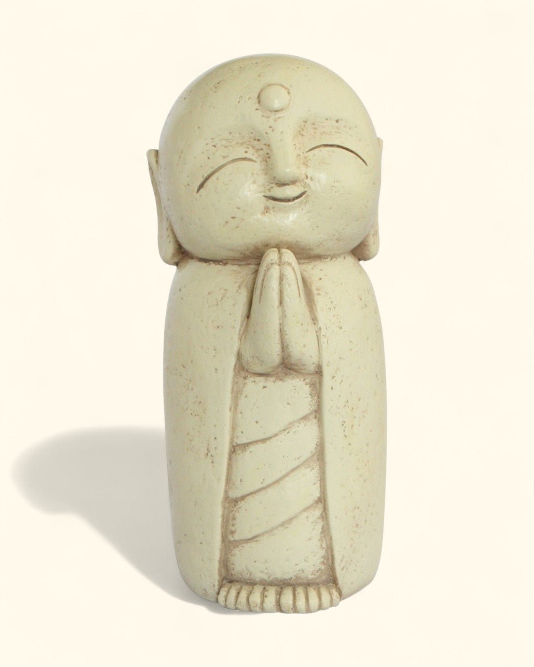 Peaceful Jizo Garden Statue, 8 Inches - Sculptures & Statues Grey