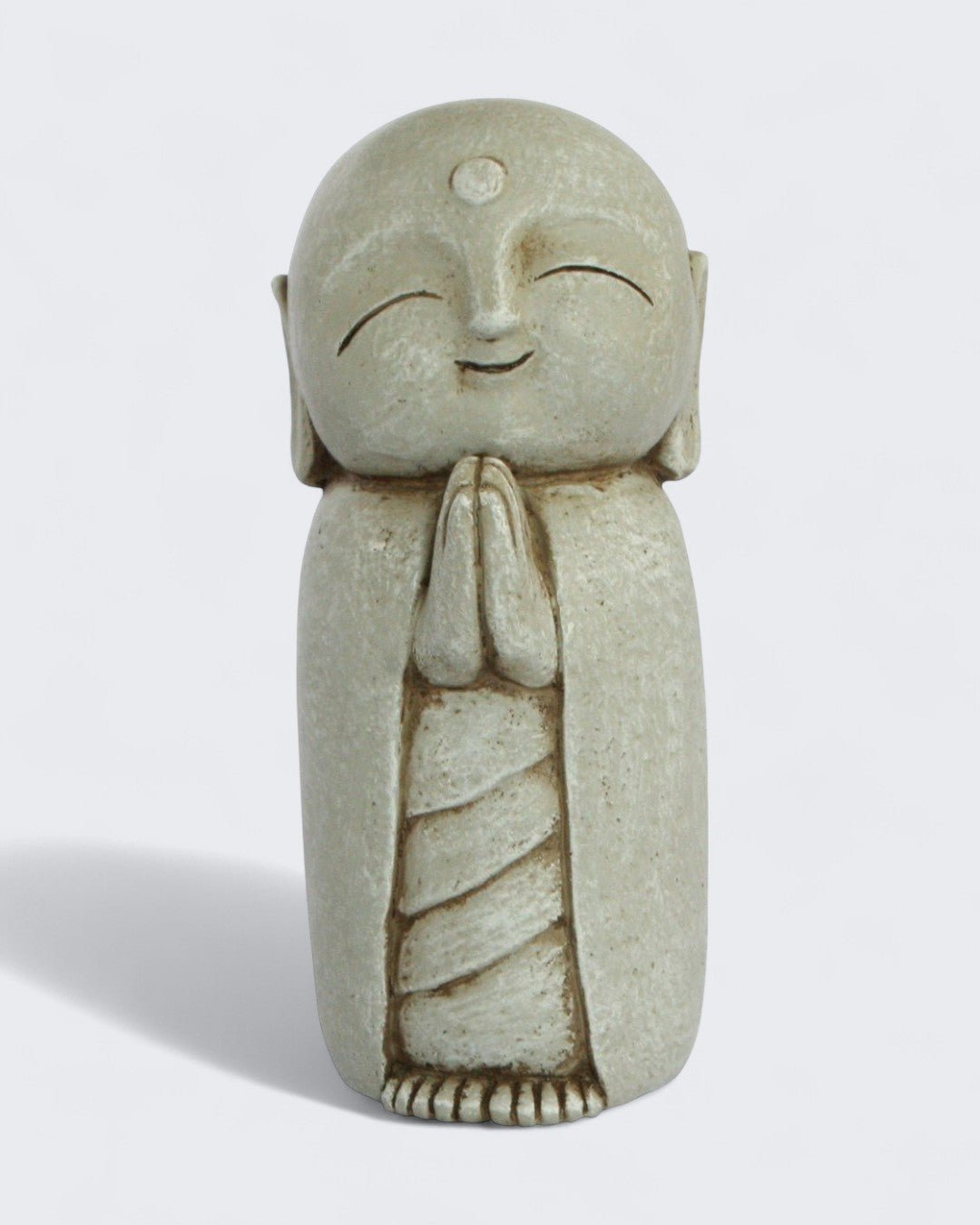 Peaceful Jizo Garden Statue, 8 Inches - Sculptures & Statues Grey