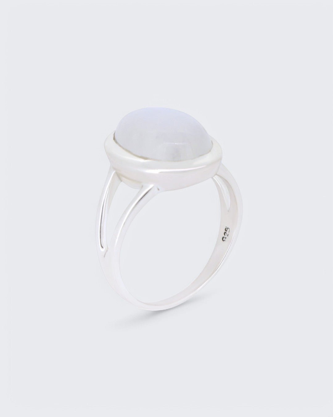 Rainbow Moonstone Oval Sterling Silver Ring - Rings Size - 6