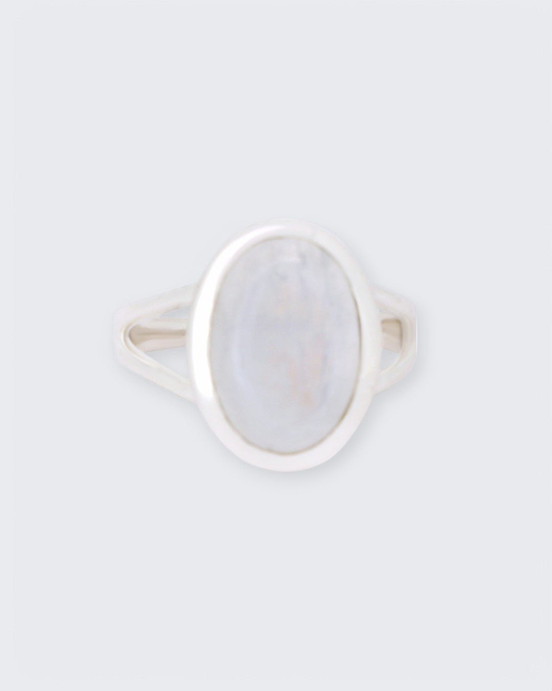 Rainbow Moonstone Oval Sterling Silver Ring - Rings Size - 6