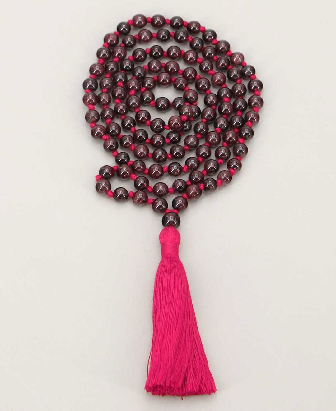 Red Garnet 108 Beads Meditation Mala, Knotted - Prayer Beads