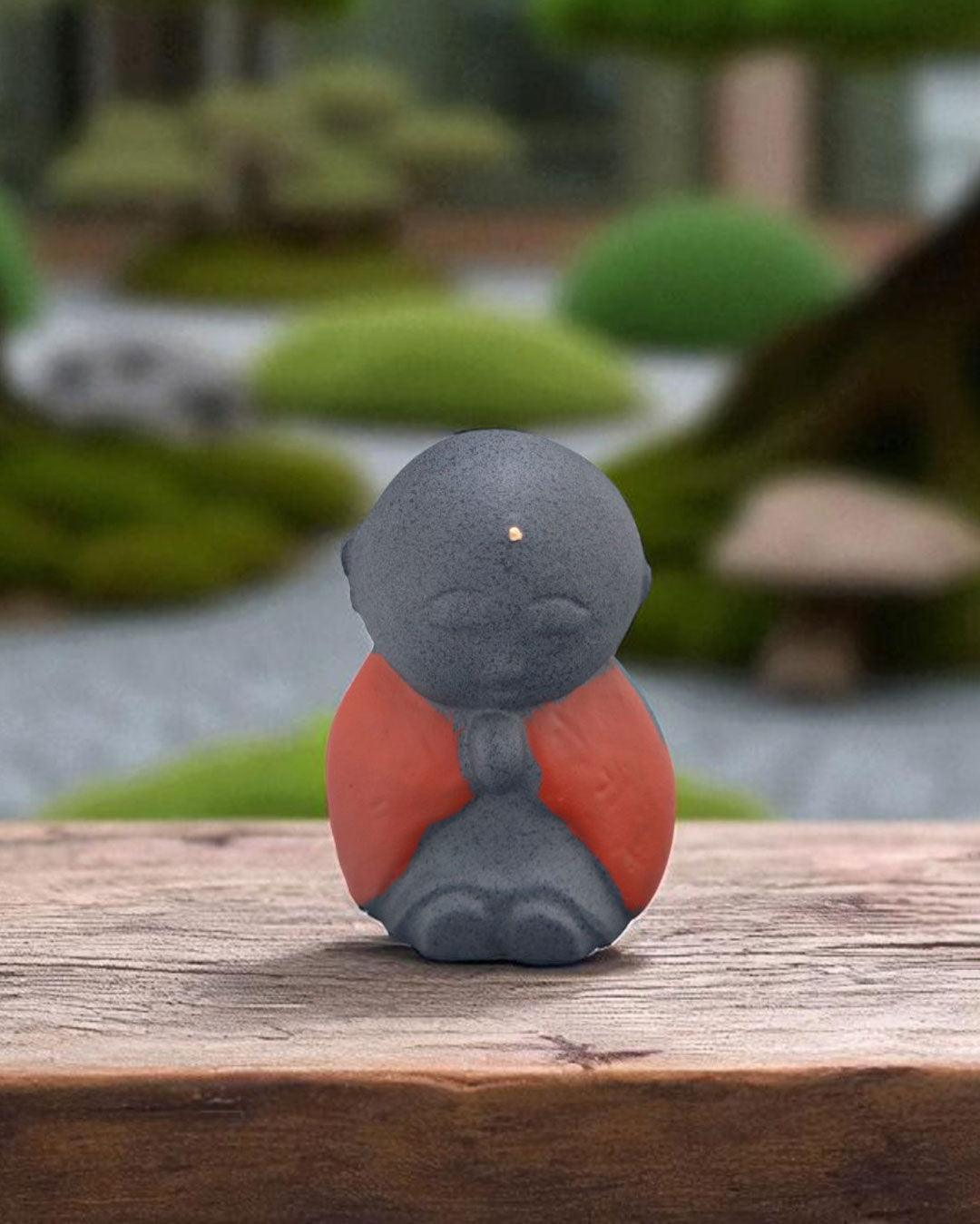 Red Jizo Metal Statue – 3 - Inch Japanese Bodhisattva Figurine for Protection - Sculptures & Statues