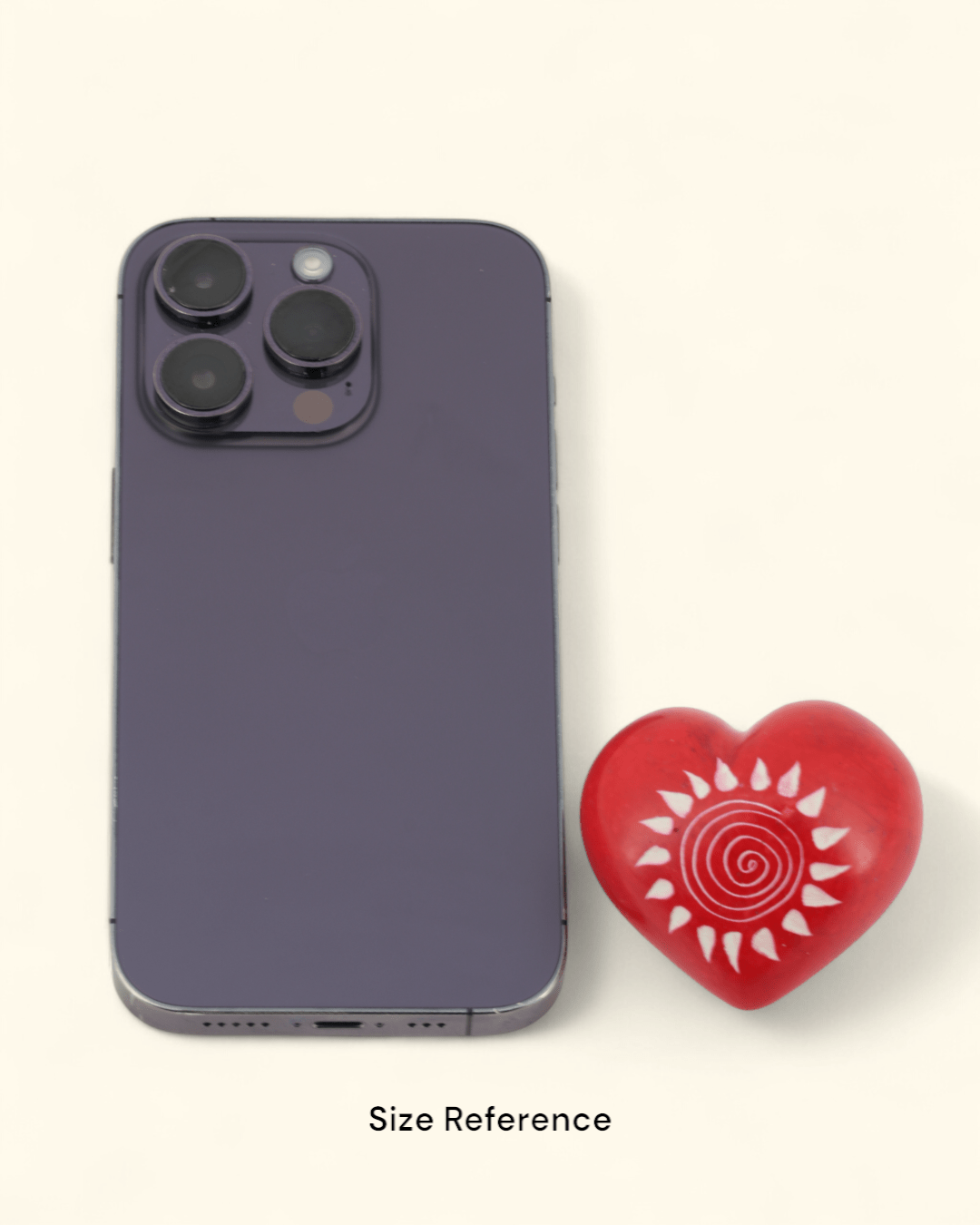 Red Soapstone Heart Set of 6 - Paperweight