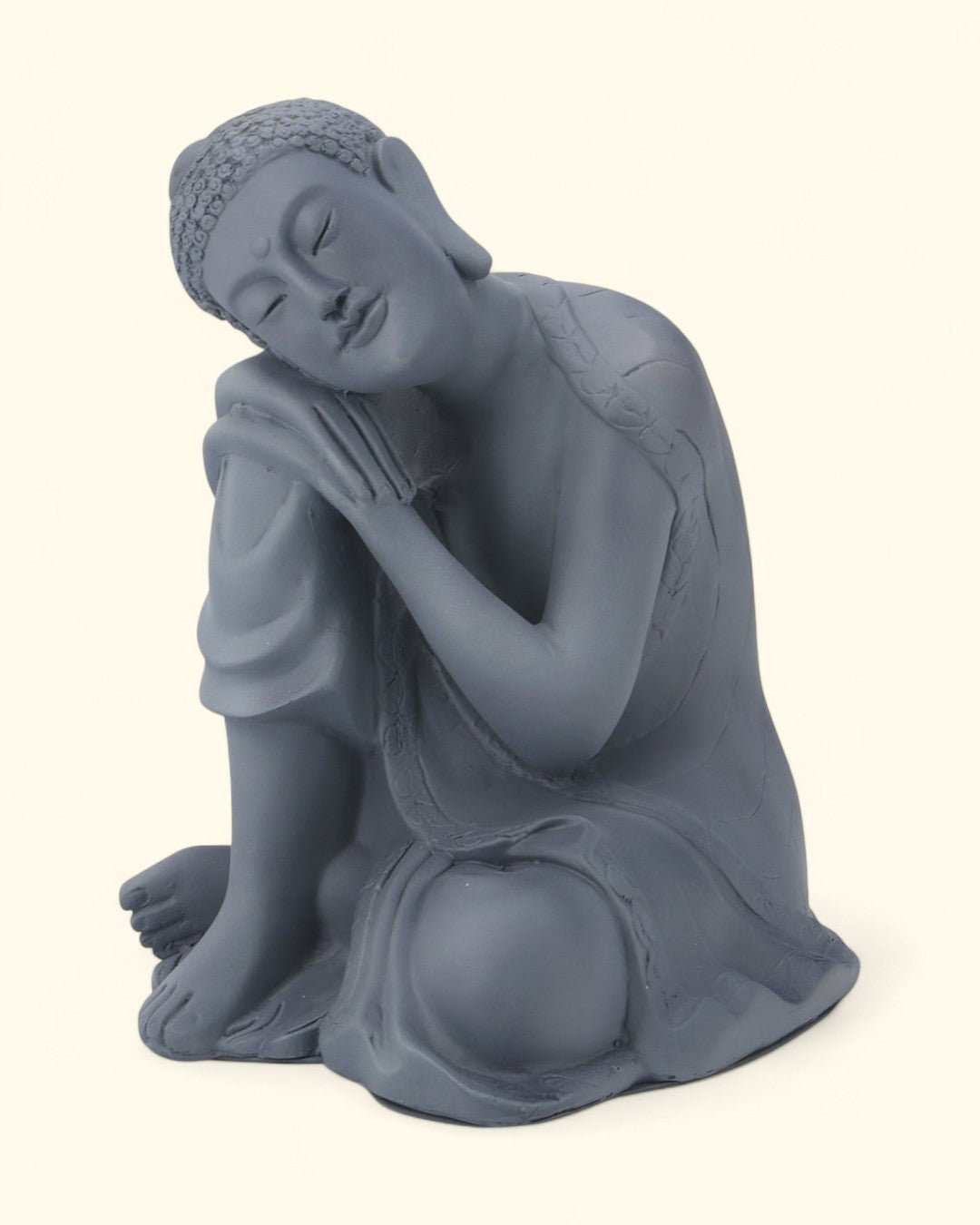 Resting Buddha Statue Grey - Sculptures & Statues