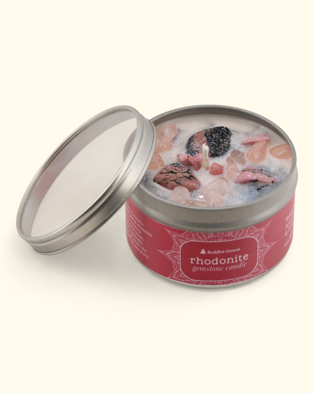 Rhodonite Healing Crystal Gemstone Candles, USA - Candles