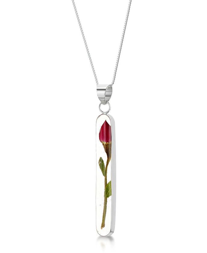 Rose Stem Sterling Silver Necklace - Necklaces
