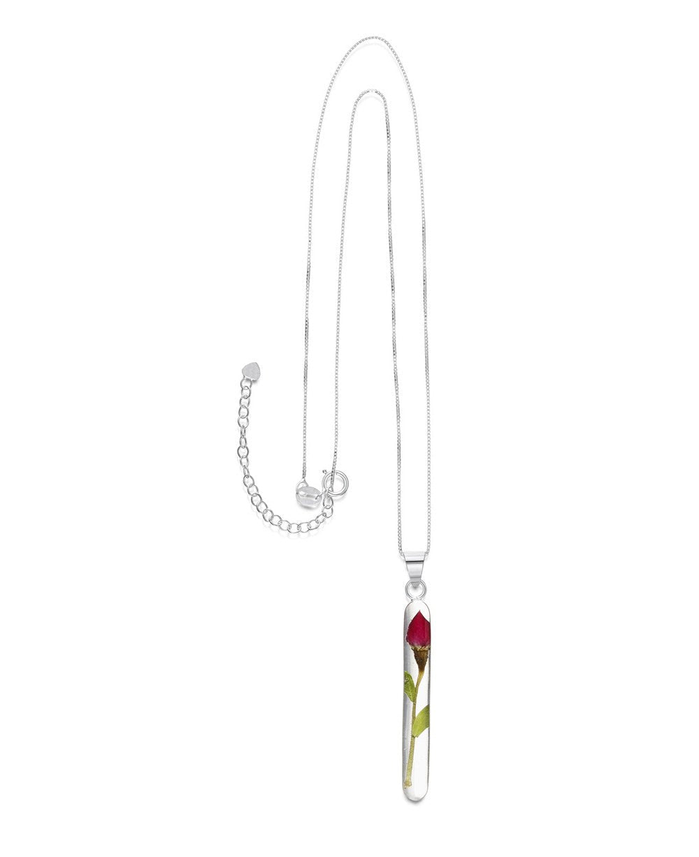 Rose Stem Sterling Silver Necklace - Necklaces