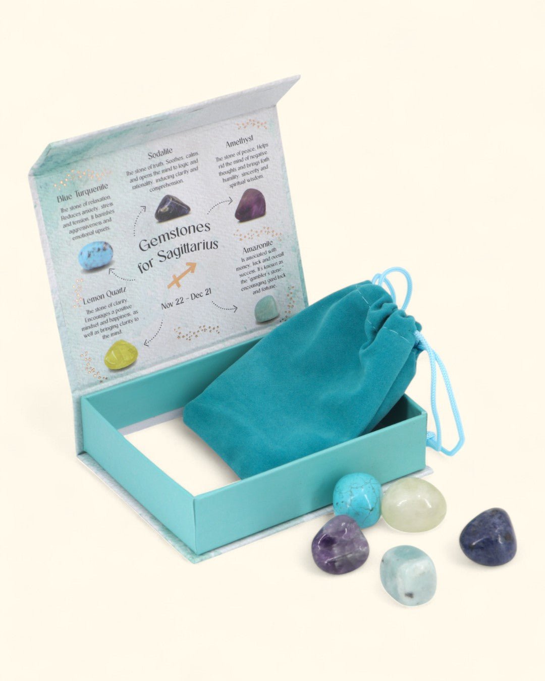 Sagittarius Zodiac Candle & Crystal Tumblestone Set - Candles