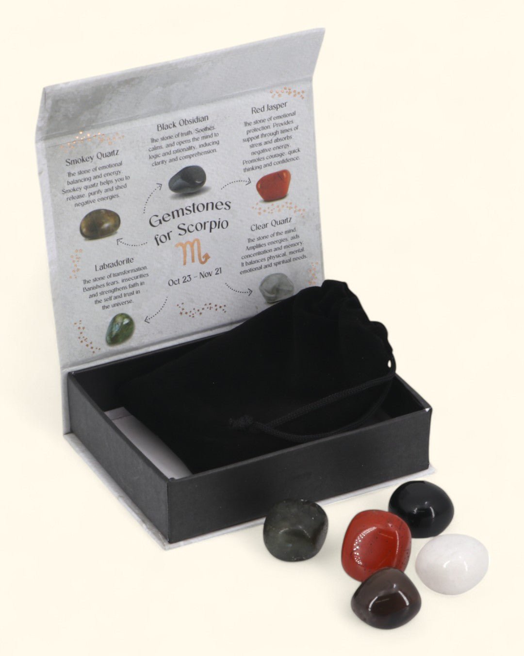 Scorpio Zodiac Candle & Crystal Tumblestone Set - Candles