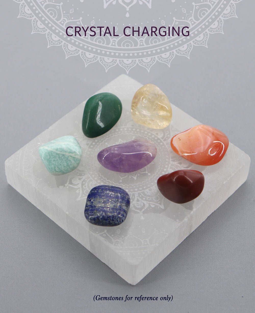 Selenite Energy Cleansing Plate with Mandala Design - New