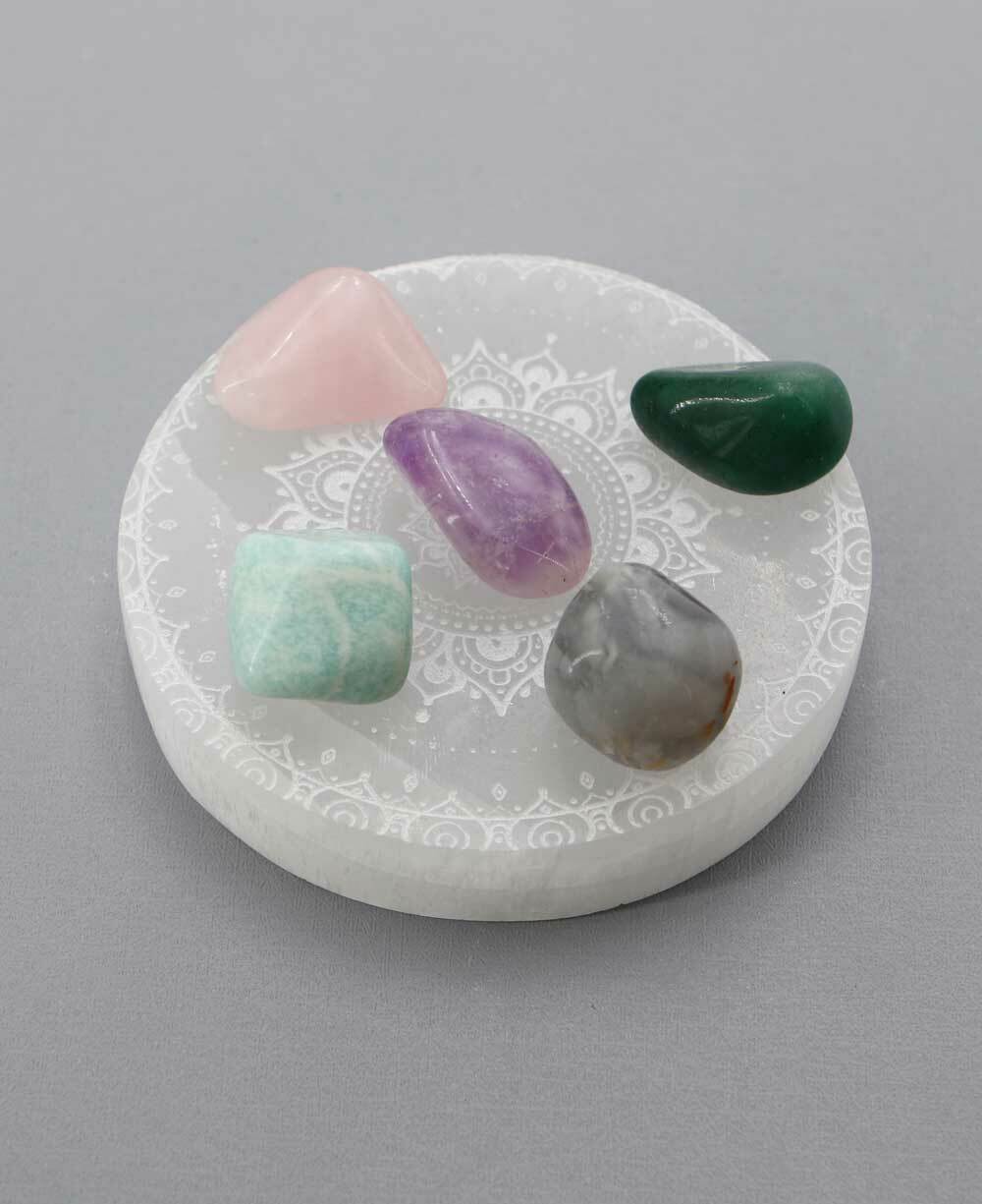Selenite Energy Crystal Charging Plate with Mandala Design - New