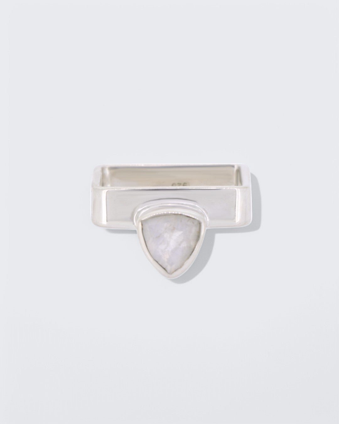 Serenity Engraved Moonstone Square Ring - Rings Size - 6