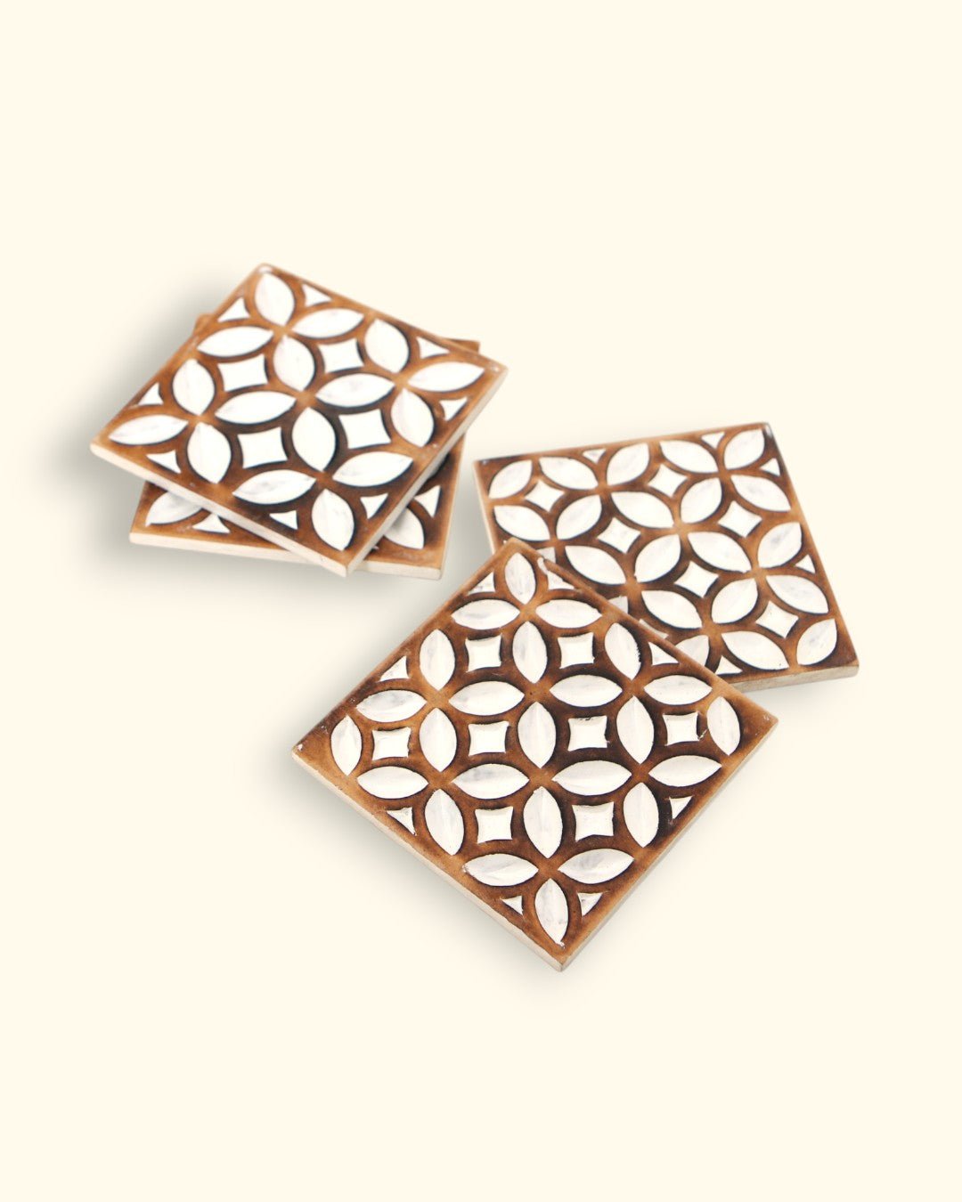 Set of 4 Flower of Life Wood Coasters - Coasters