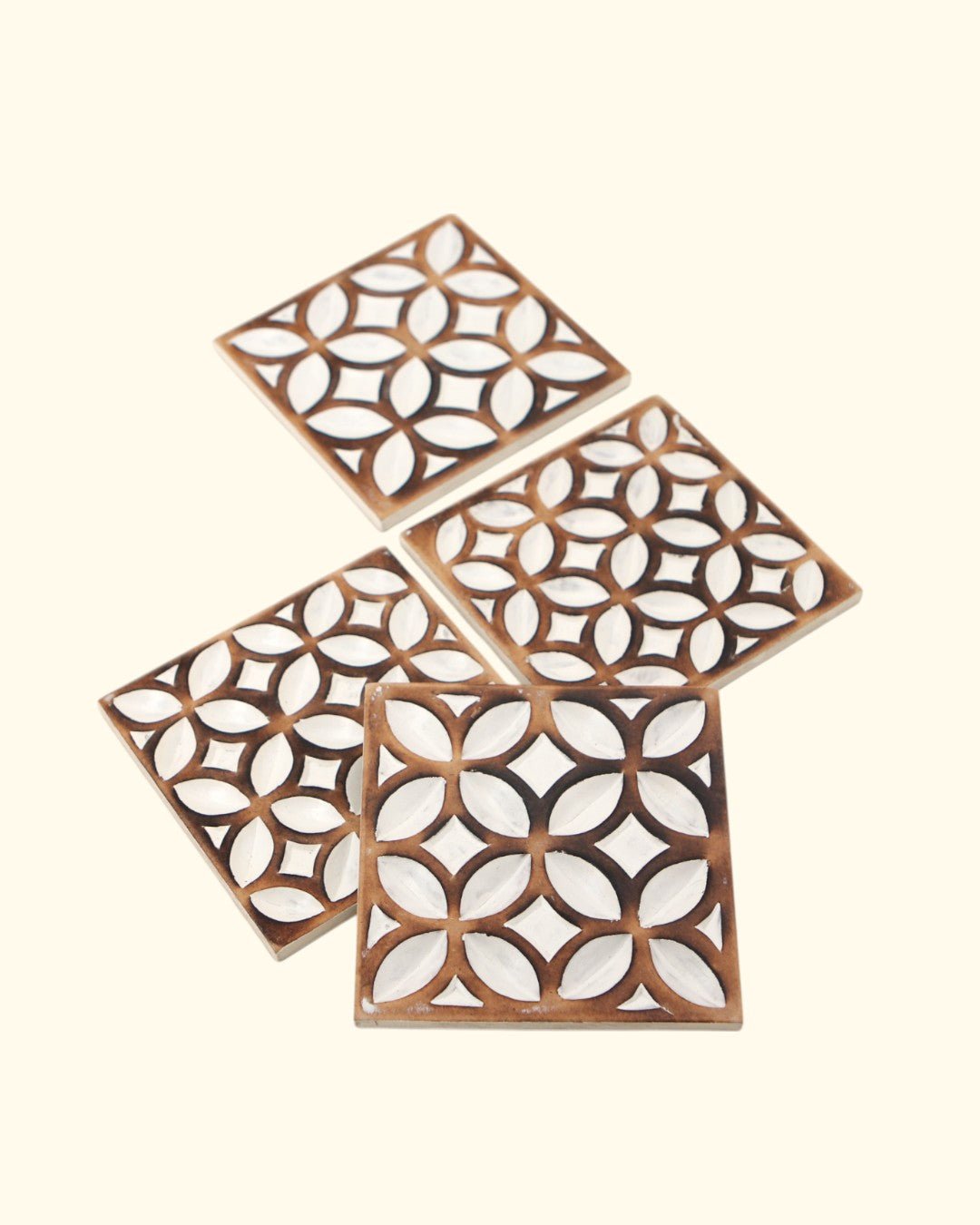 Set of 4 Flower of Life Wood Coasters - Coasters