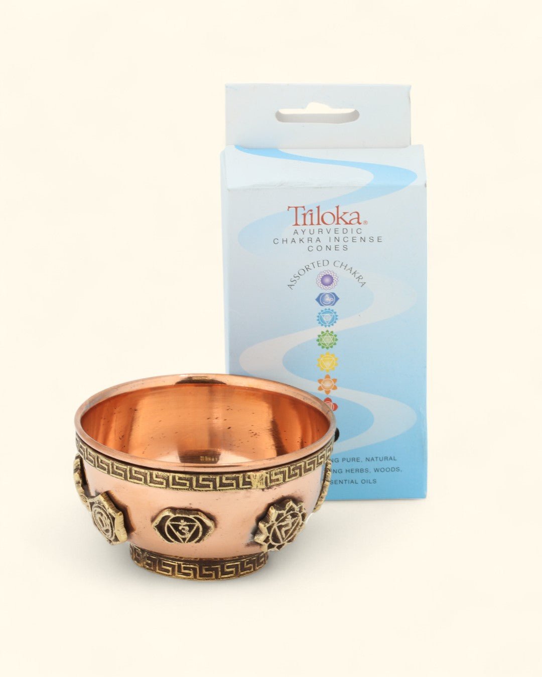 Set of Chakra Cone Incense With Chakra Bowl - New