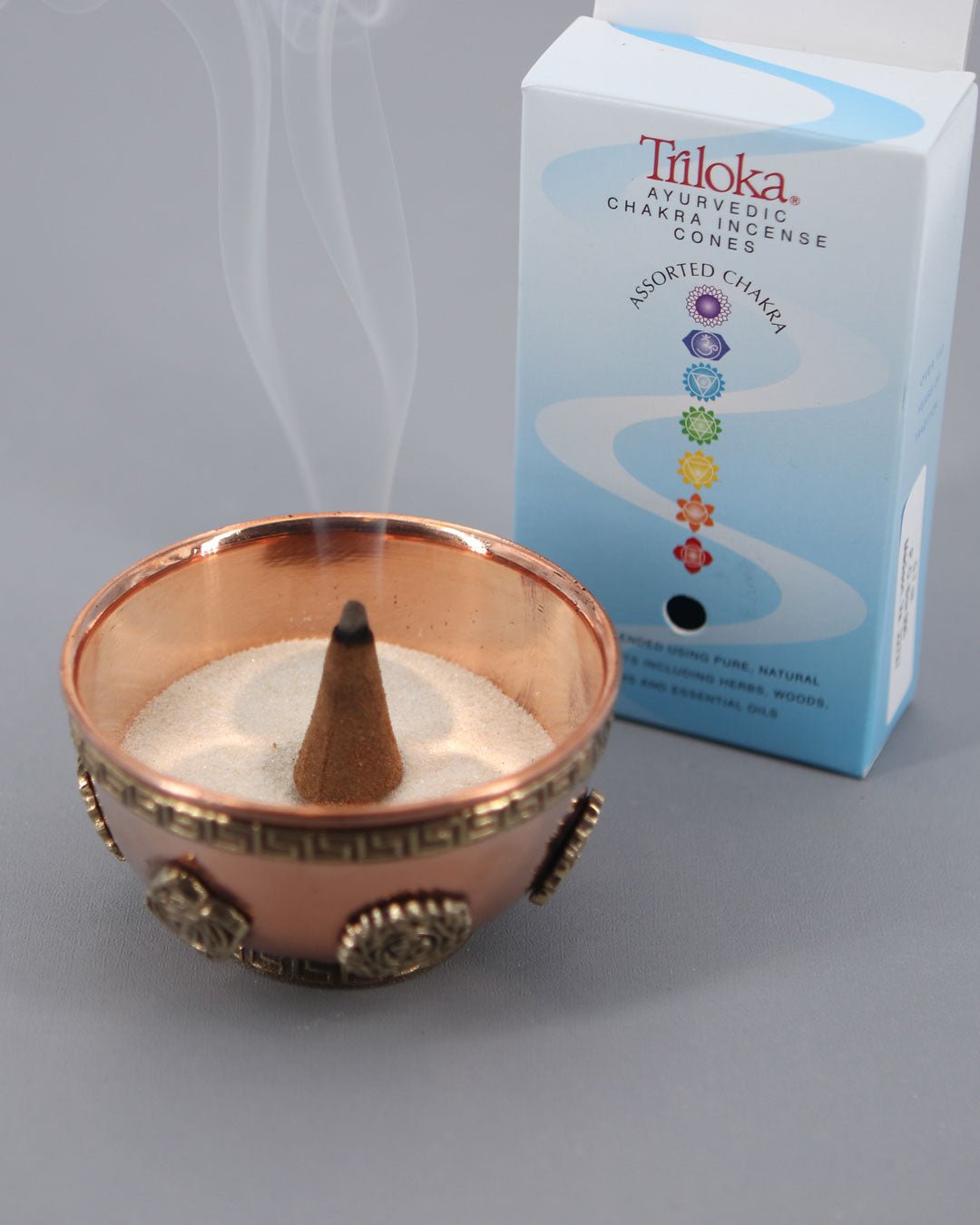 Set of Chakra Cone Incense With Chakra Bowl - New