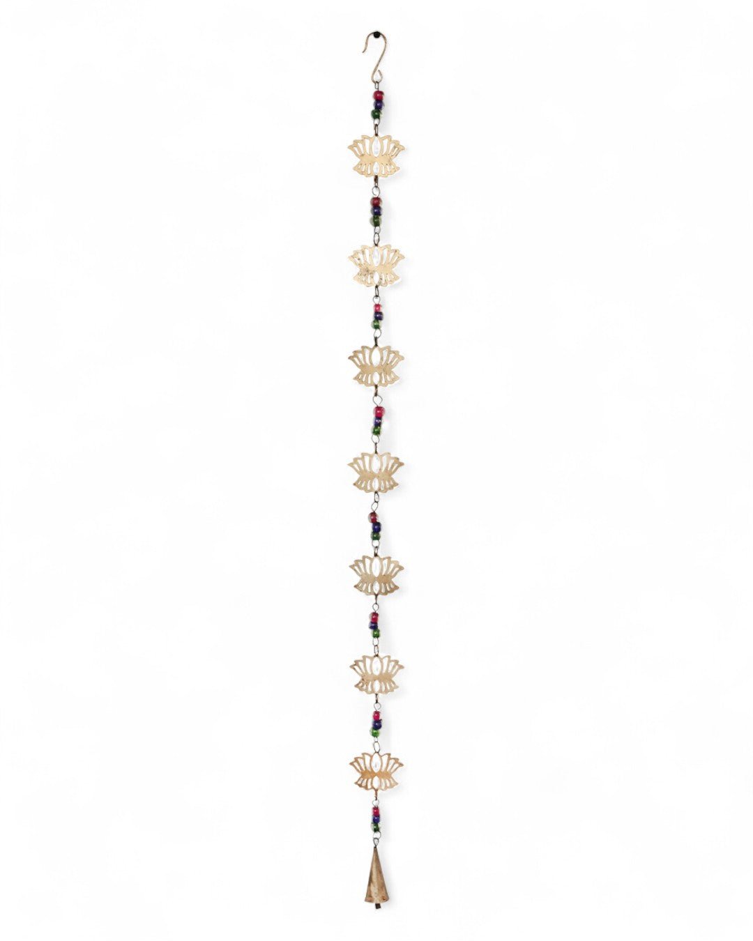 Seven Lotus Symbol Wall Hanging Mobile With Bell - Posters, Prints, & Visual Artwork