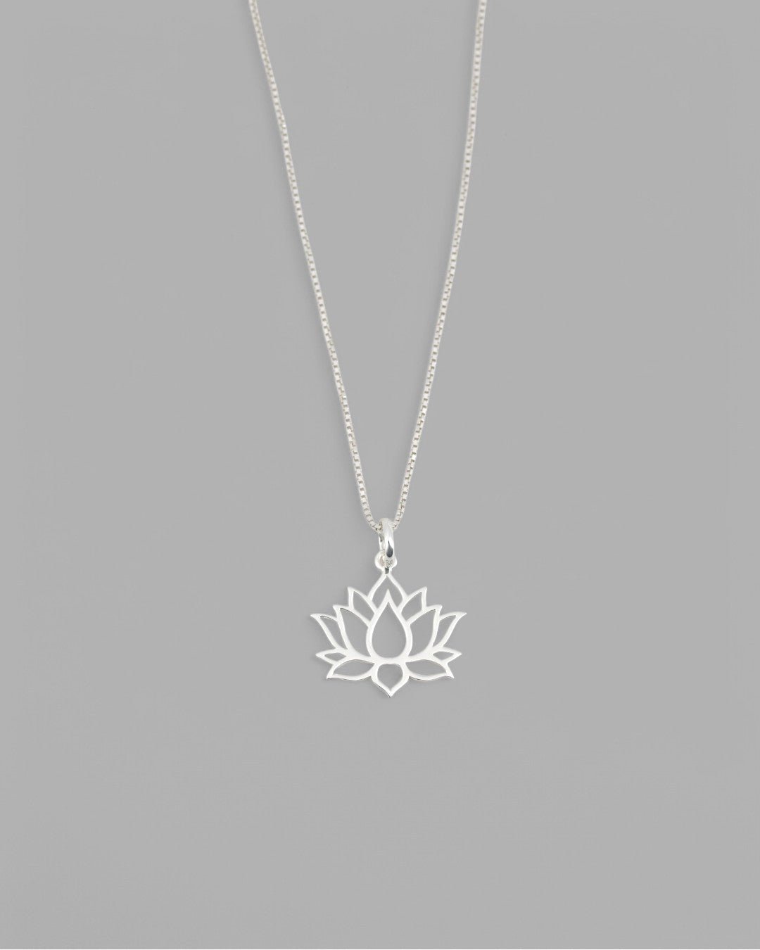 Simple Sterling Lotus Pendant Necklace - Necklaces