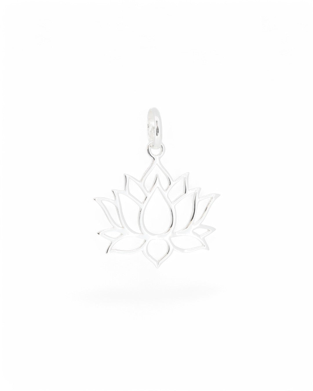 Simple Sterling Lotus Pendant Necklace - Necklaces
