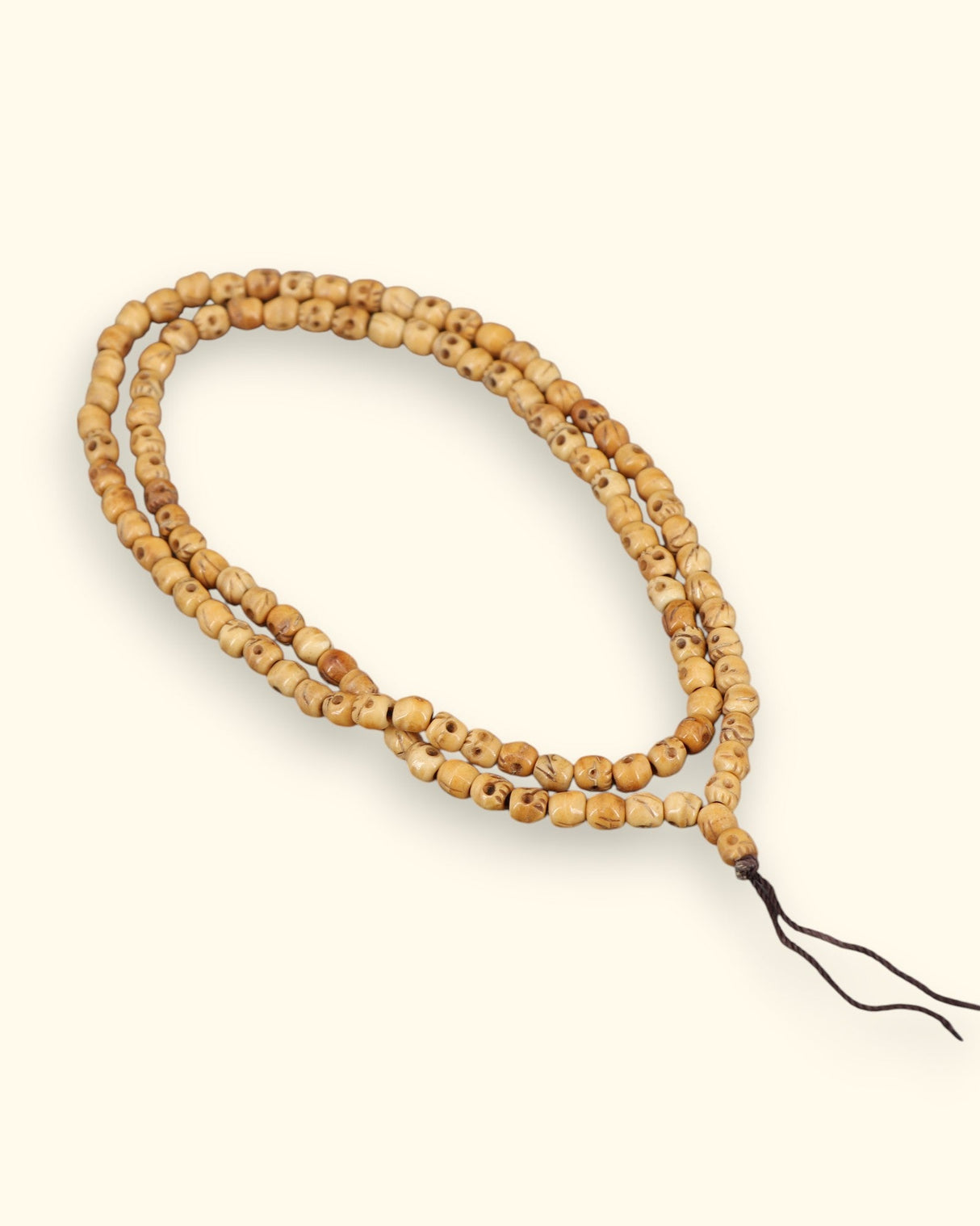 Skull Meditation Mala – Tibetan Yak Bone | Symbol of Impermanence and Inner Strength - Rosary