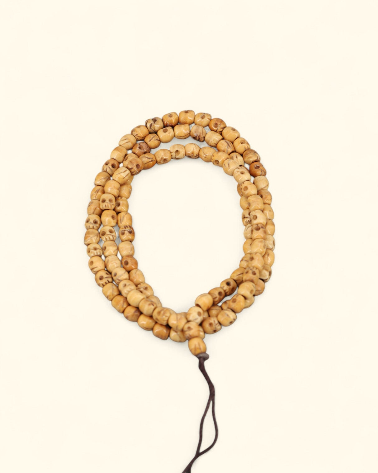 Skull Meditation Mala – Tibetan Yak Bone | Symbol of Impermanence and Inner Strength - Rosary