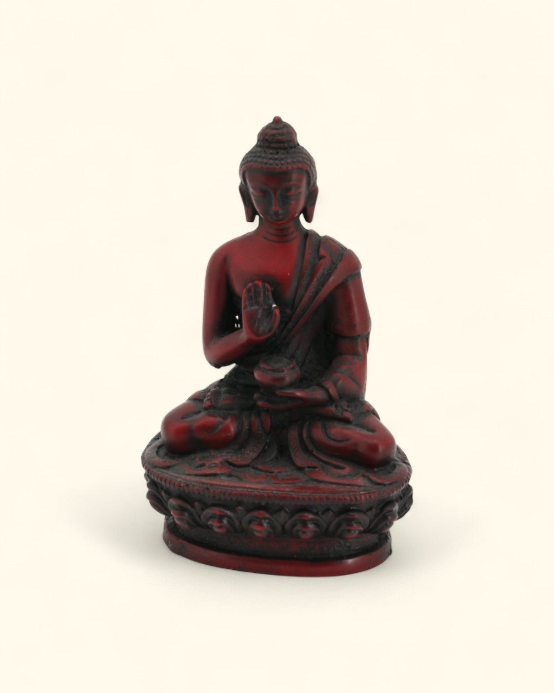 Small Blessing Buddha Resin Statue - Sculptures & Statues Red