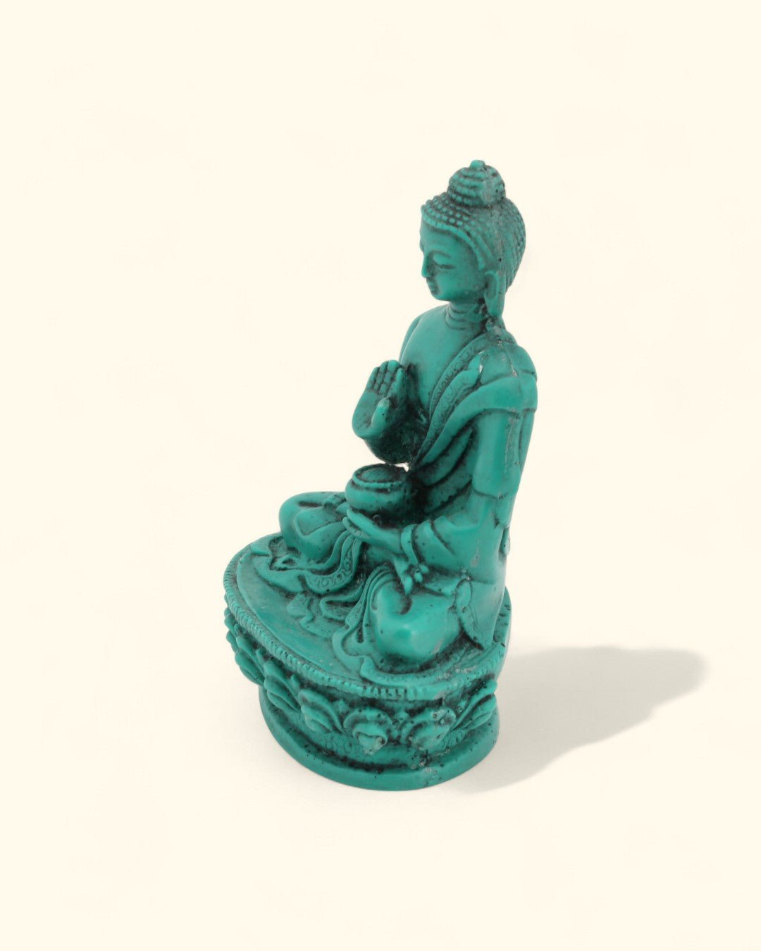 Small Blessing Buddha Resin Statue - Sculptures & Statues Turquoise Green