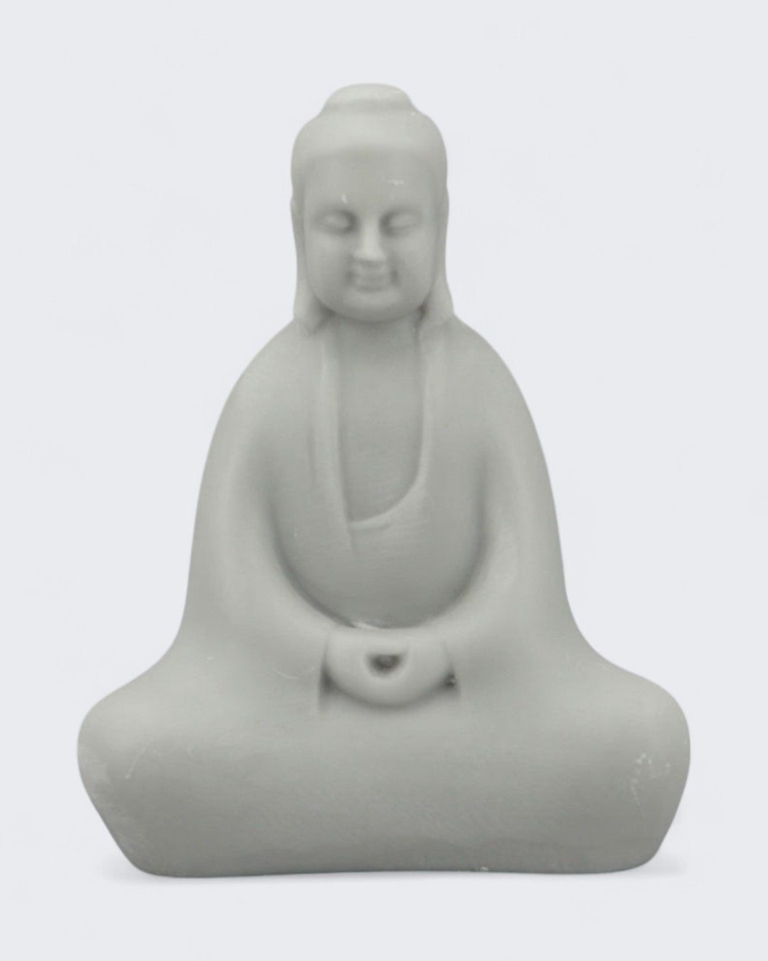 Soft Grey Abstract Meditating Buddha Statue - Sculptures & Statues