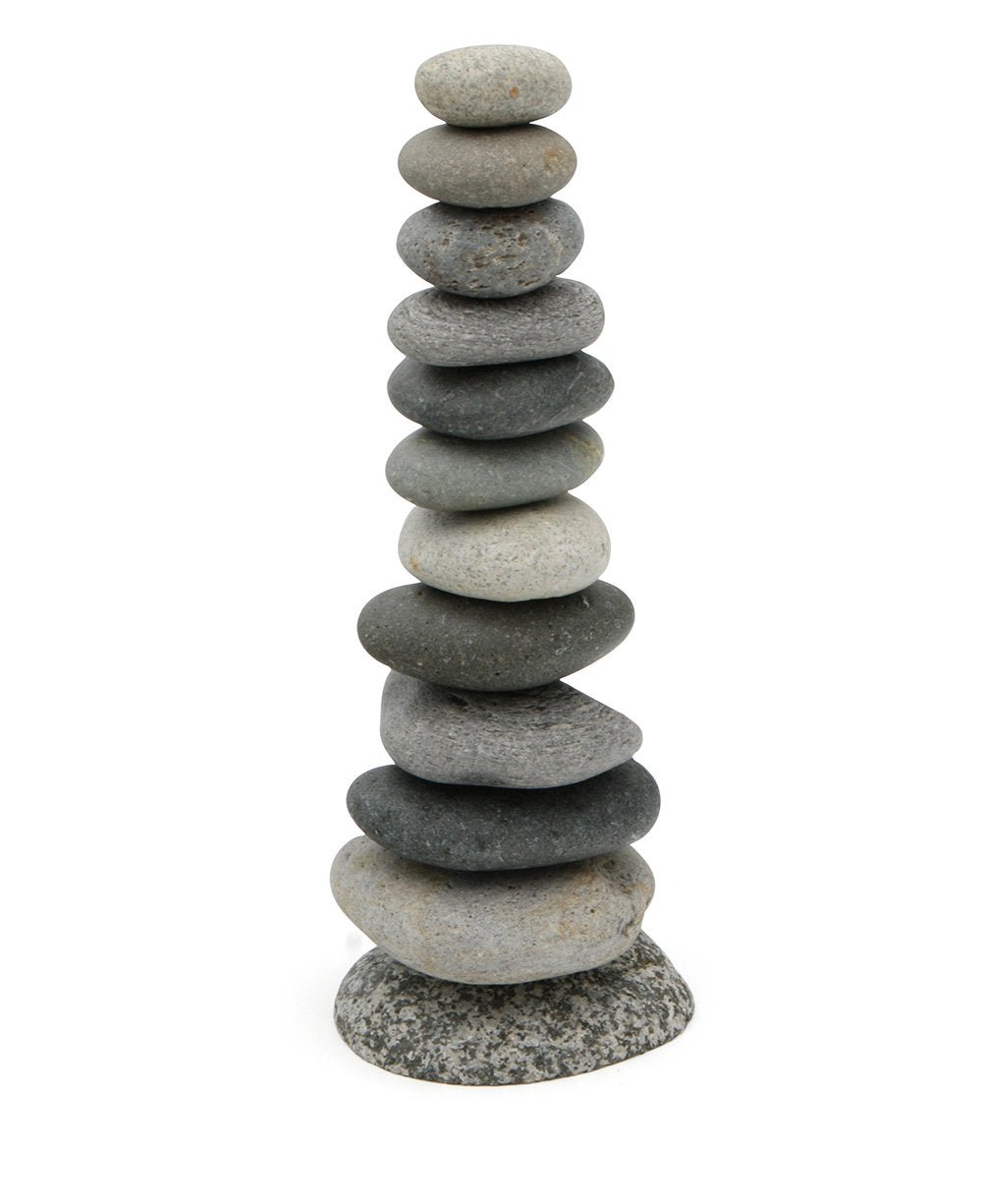 Stacked Stone Garden Cairns – Natural Beach Rock Sculptures, Made in USA - Statues Small