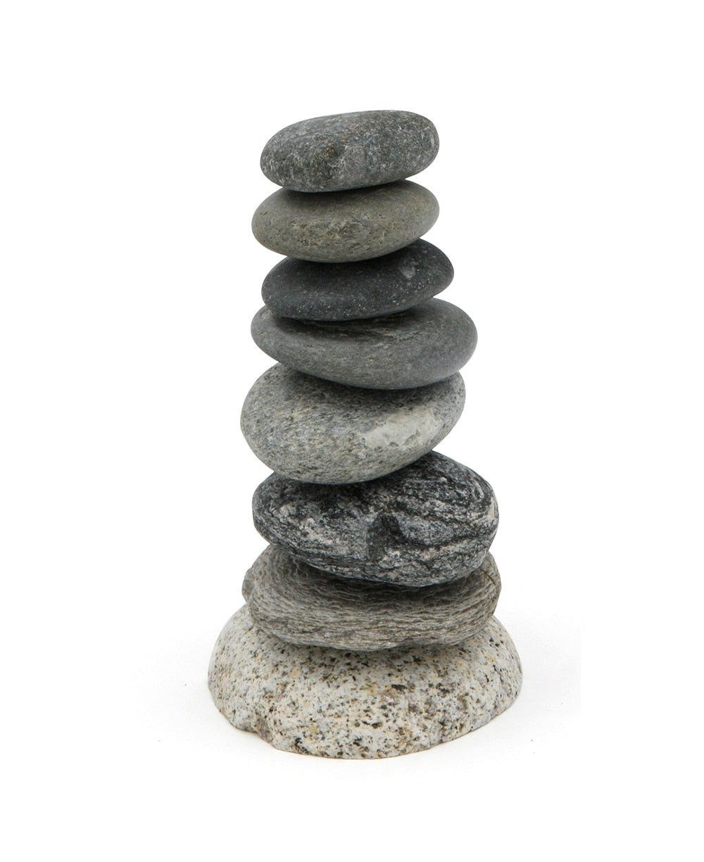 Stacked Stone Garden Cairns – Natural Beach Rock Sculptures, Made in USA - Statues Small