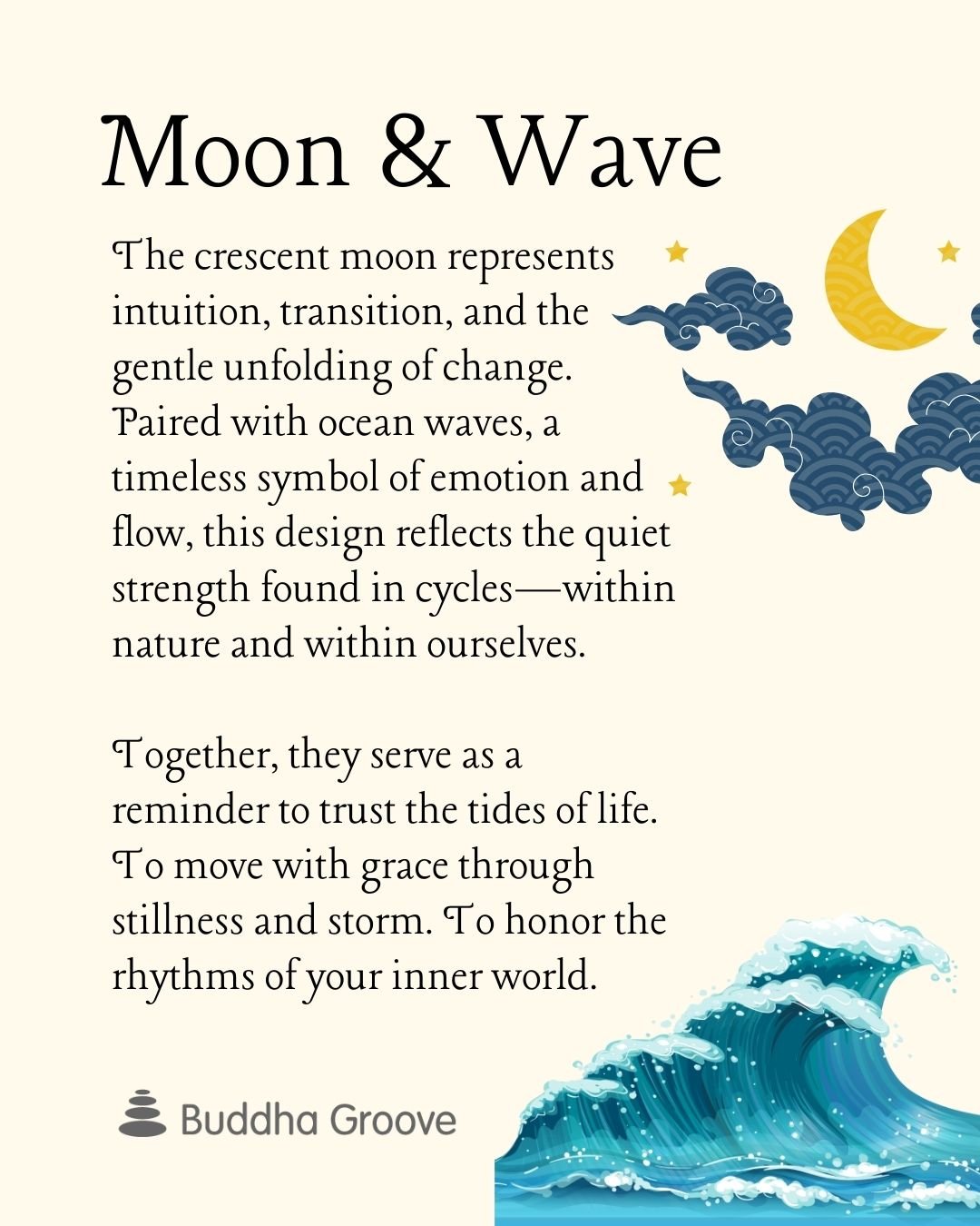 Sterling Crescent Moon Wave Earrings - Earrings