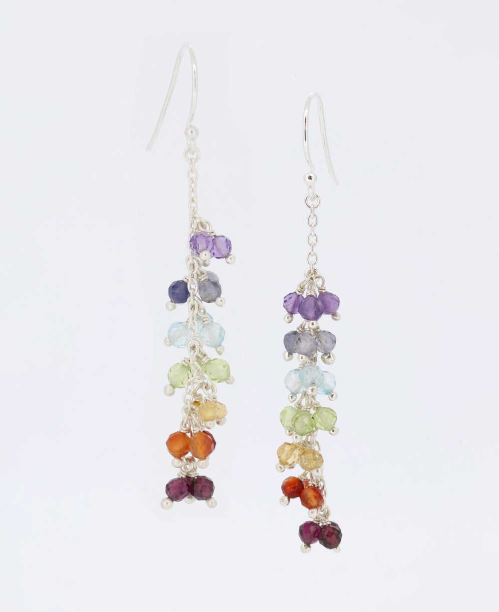 Sterling Silver Chakra Stones Earrings - Earrings