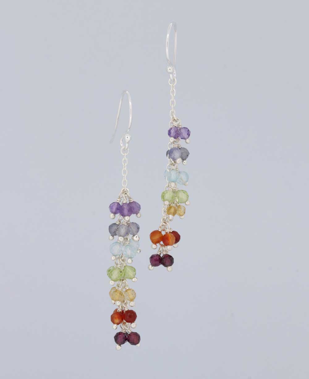 Sterling Silver Chakra Stones Earrings - Earrings
