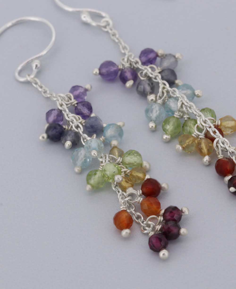 Sterling Silver Chakra Stones Earrings - Earrings
