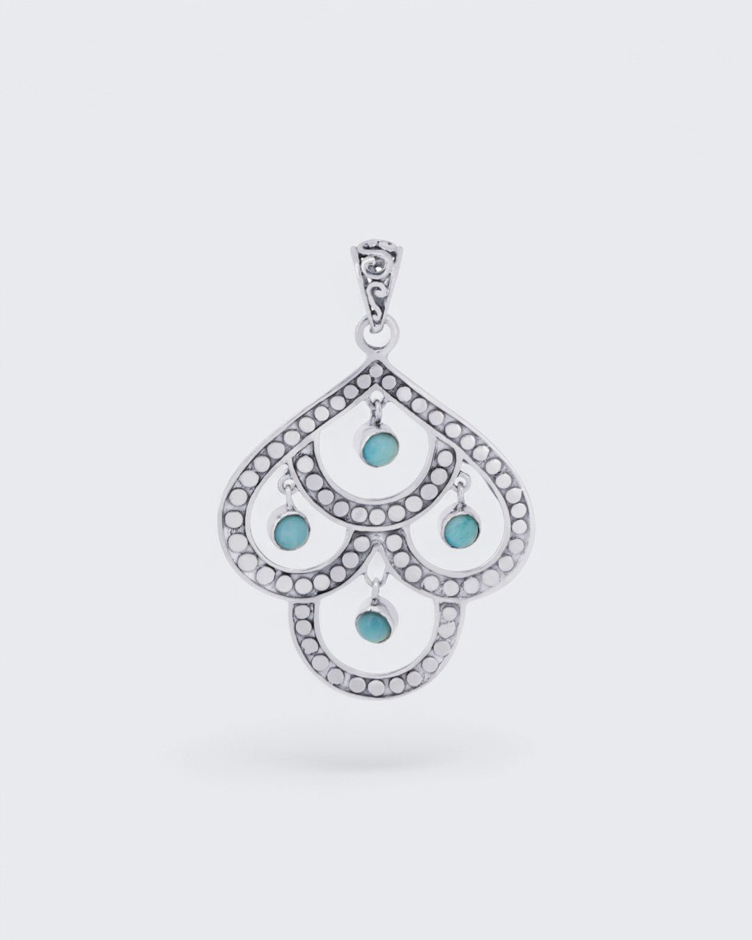 Sterling Silver Multi - Loop Larimar Pendant - Pendants