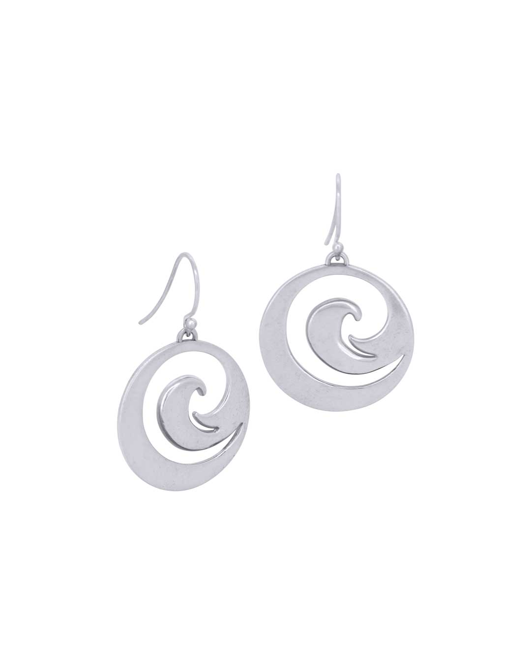 Sterling Silver Ocean Wave Earrings – Abstract Spiral Jewelry - Earrings
