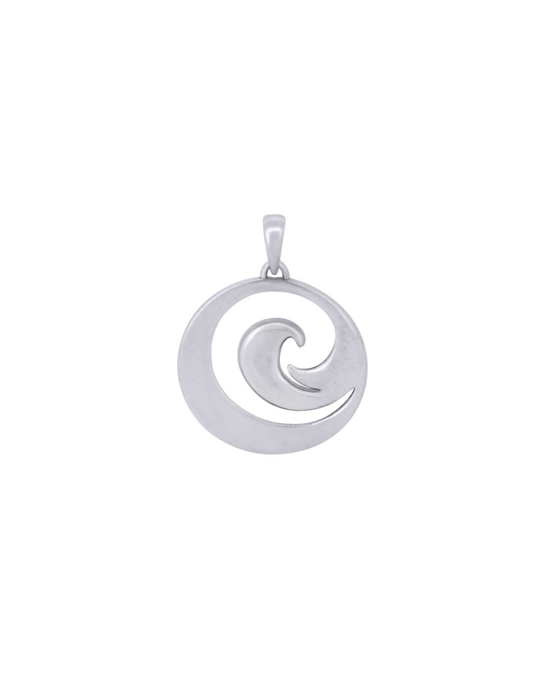 Sterling Silver Ocean Wave Pendant – Minimalist Symbol of Life's Rhythm Calm, and Strength - Pendant