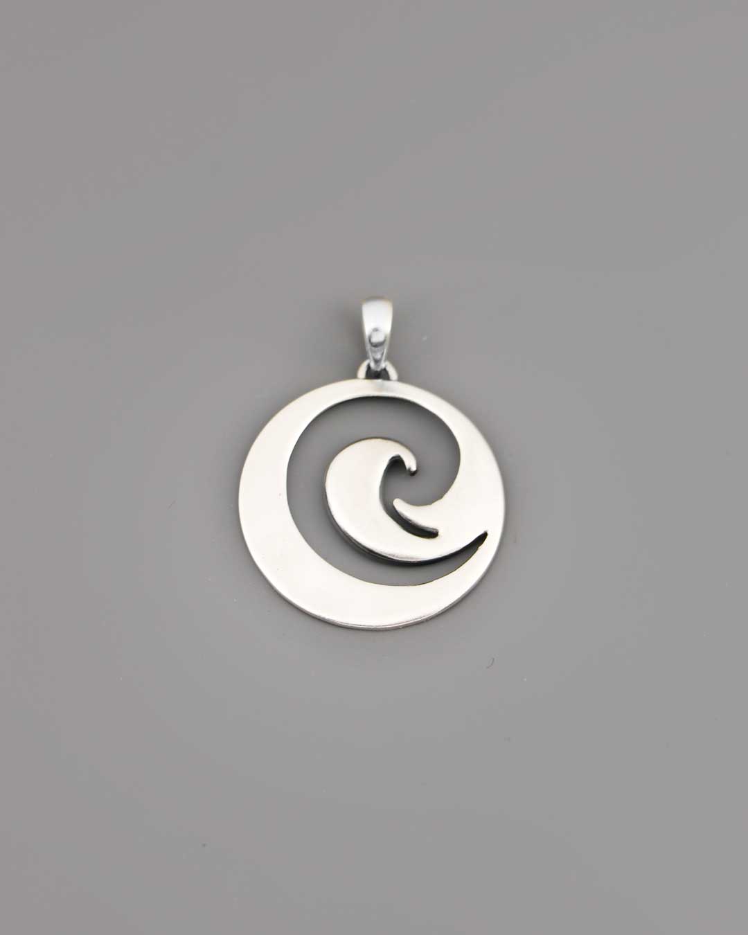 Sterling Silver Ocean Wave Pendant – Minimalist Symbol of Life's Rhythm Calm, and Strength - Pendant