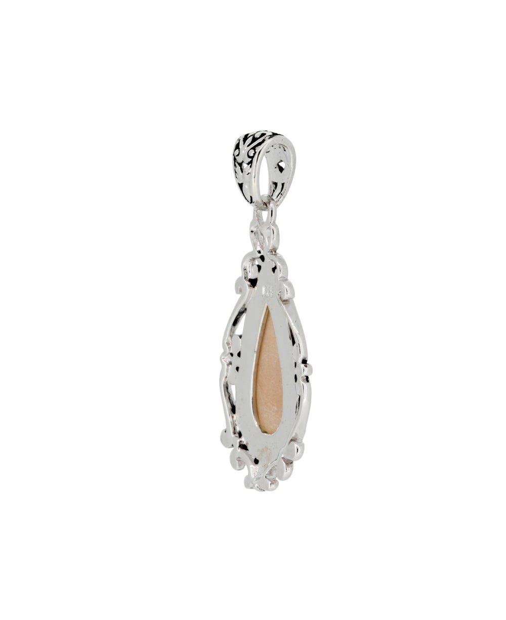 Sterling Silver Peach Moonstone Pendant - Charms & Pendants