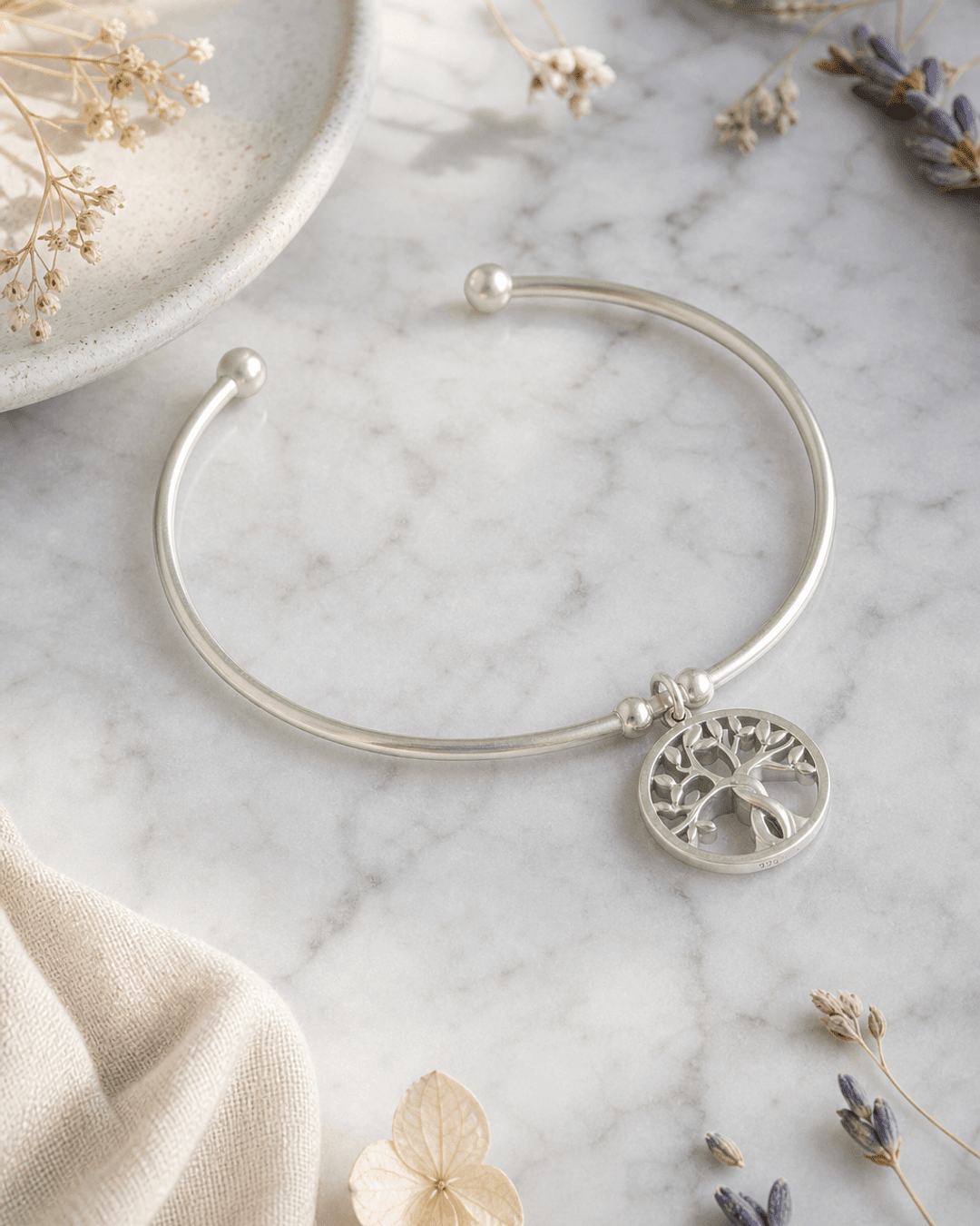 Sterling Silver Premium Tree of Life Charm Bracelet - Bracelets