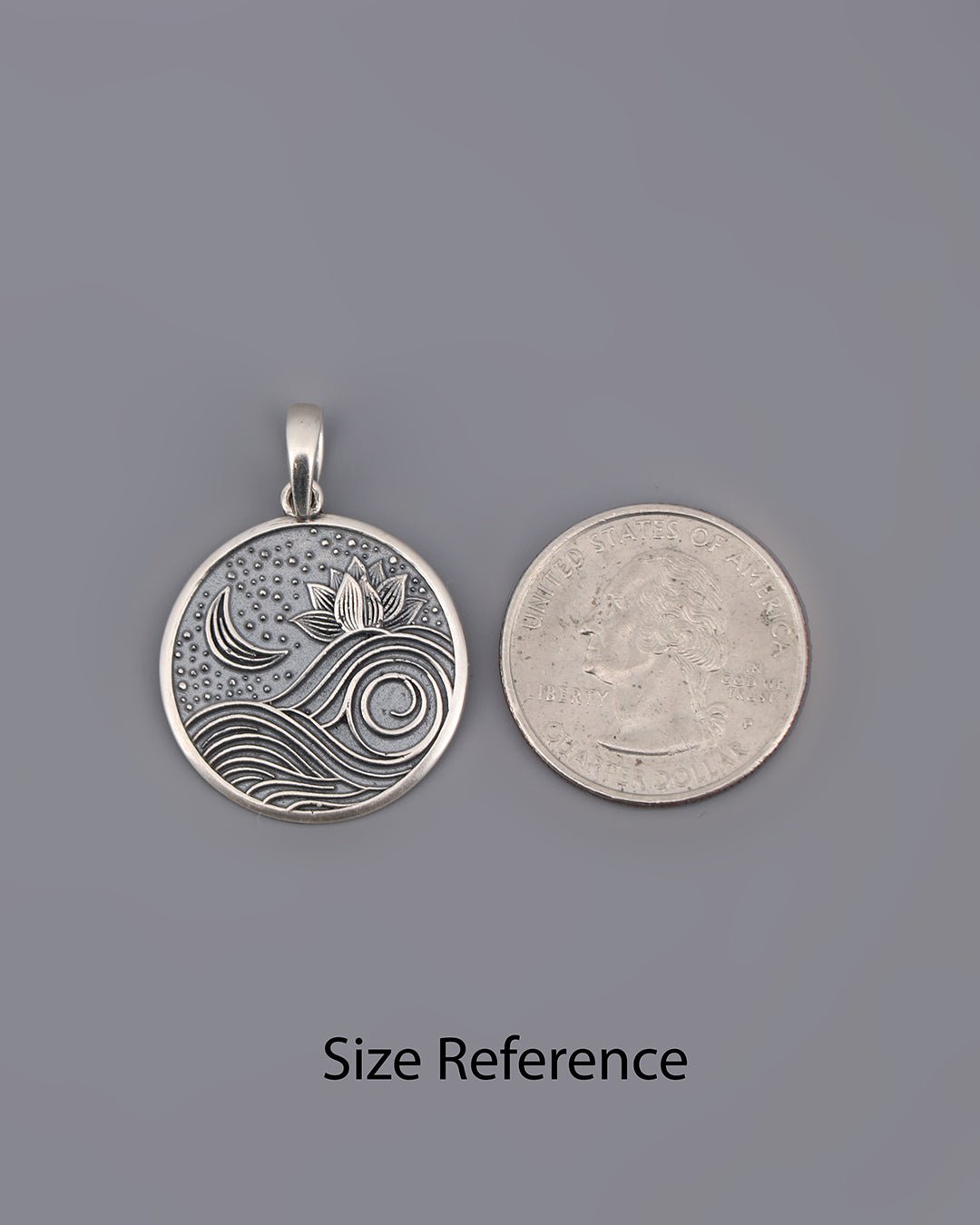 Sterling Silver Rise Above Lotus Night Pendant - Pendants