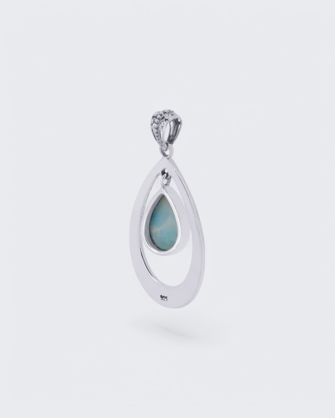 Sterling Silver Swaying Larimar Pendant - Pendants