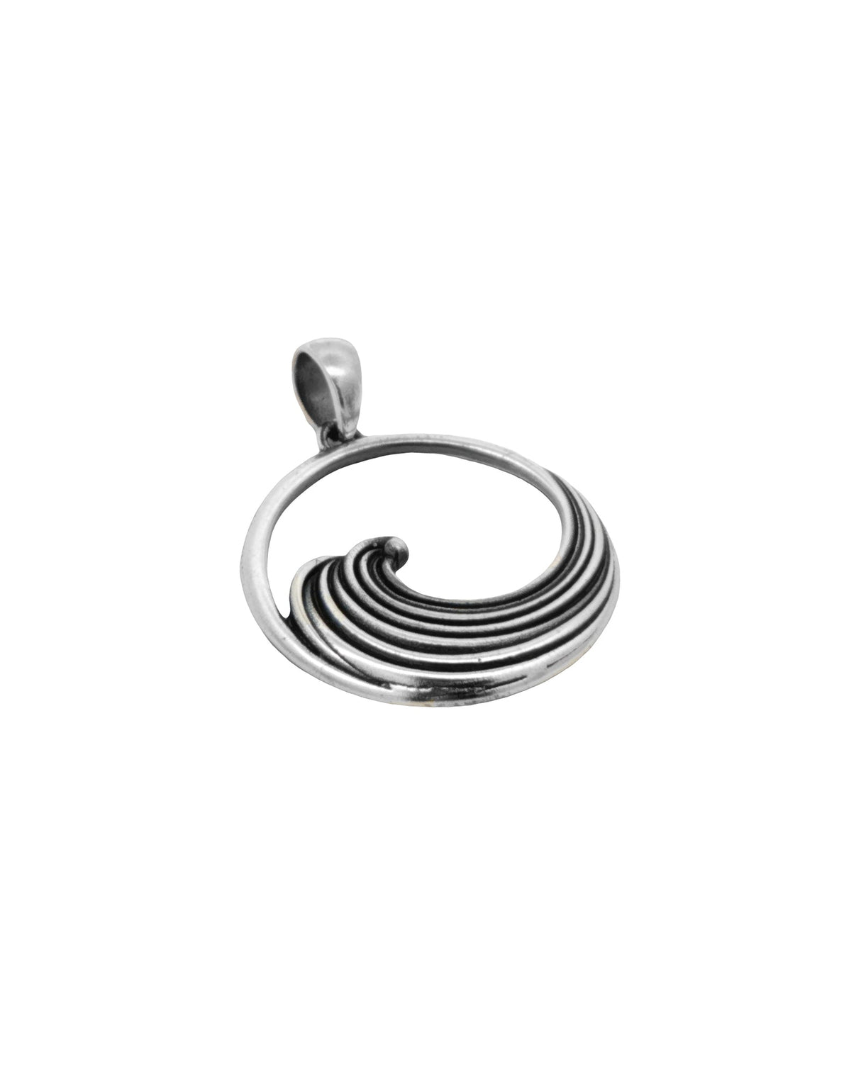Sterling Silver Waveform Pendant with Vintage Finish - Pendant