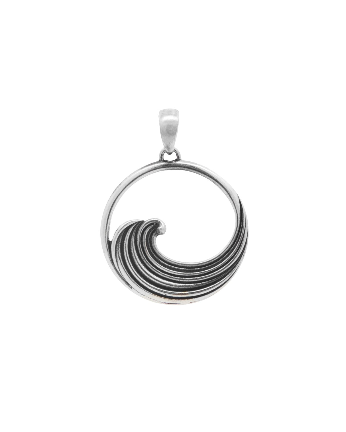Sterling Silver Waveform Pendant with Vintage Finish - Pendant