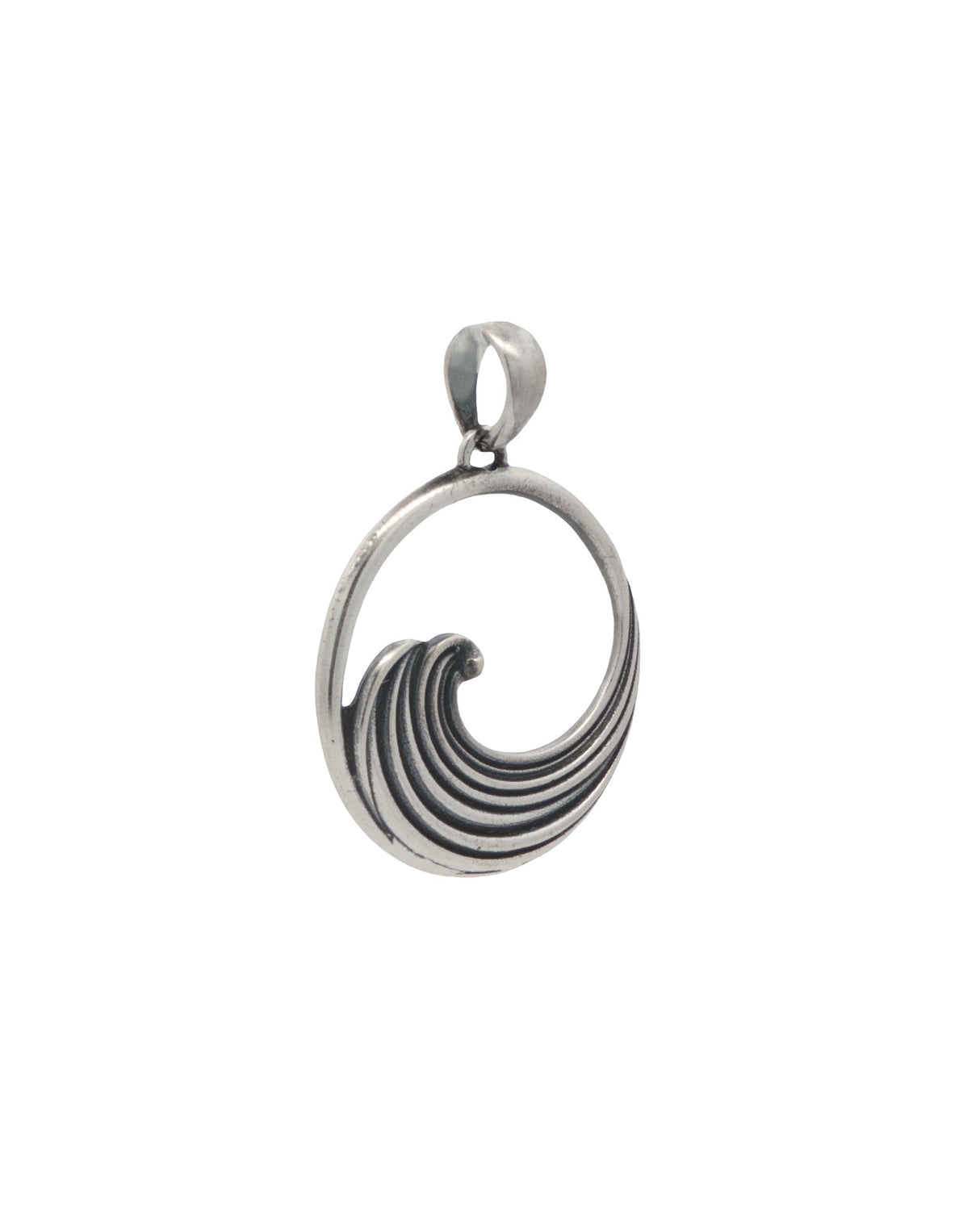 Sterling Silver Waveform Pendant with Vintage Finish - Pendant