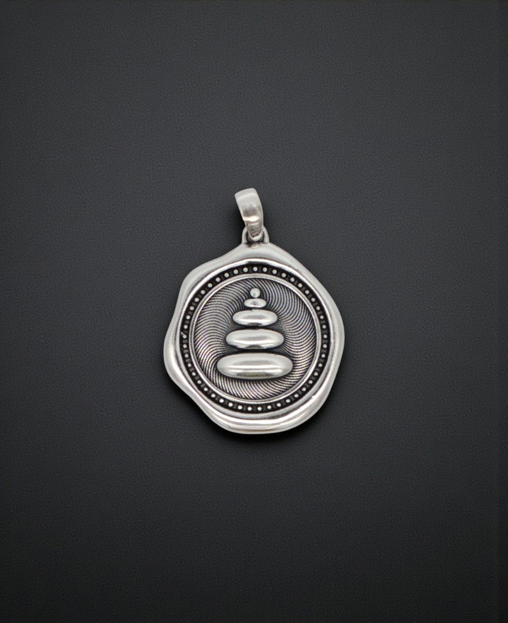 Sterling Silver Zen Cairn Stack Pendant - Pendant