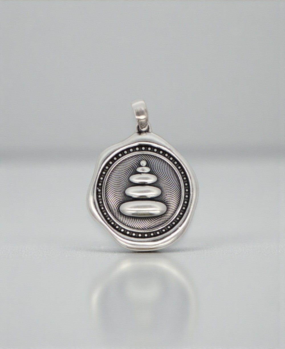 Sterling Silver Zen Cairn Stack Pendant - Pendant